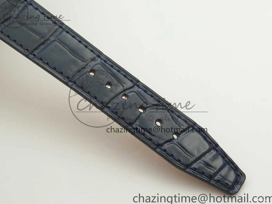 MIROTIME 1224 Fashionable Portofino IW458101 Diamond Bezel SS MK 1:1 Best Edition Blue Dial On Blue Leather Strap MIYOTA 7169